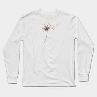 Red dandelion with hearts Long Sleeve T-Shirt